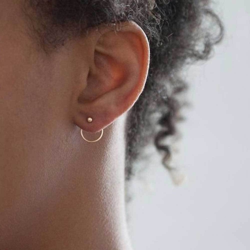 Womens Earrings Silver Gold Stud Fastening Hoop